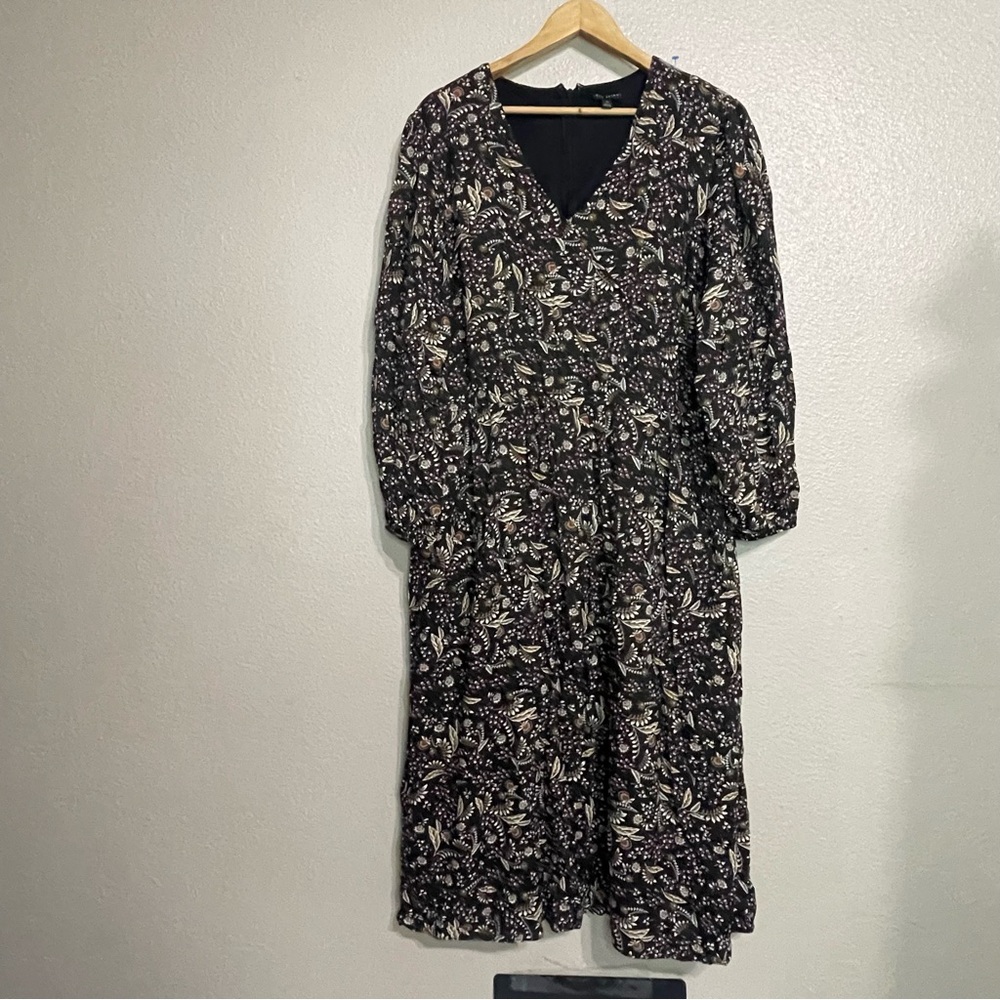 Lane Bryant wrap black white Sleeves print Midi Dress - Picture 2 of 16